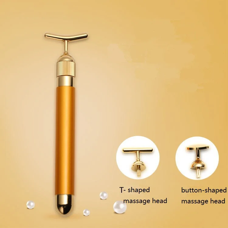 3 In 1 Skin Care Set Facial Wrinkle Removing Face Eye Neck 24k gold energy Massage Wand