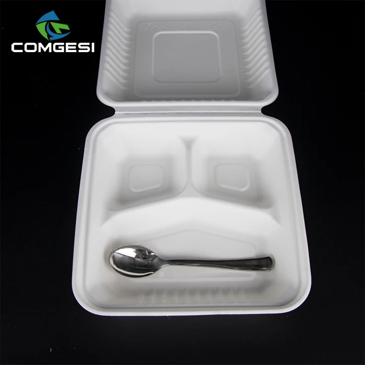 
Eco-friendly sugar cane bagasse paper containers take away lunch salad disposable biodegradable food packaging 