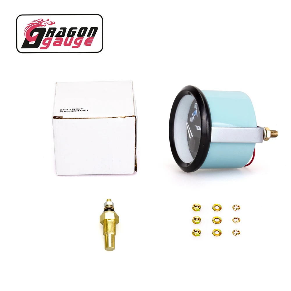 Dragon gauge 2 ' 52mm Car Motorcycle Pointer Fahrenheit Water Temperature Gauge Modified Meters Delivery With Sensor (2011BB-F)