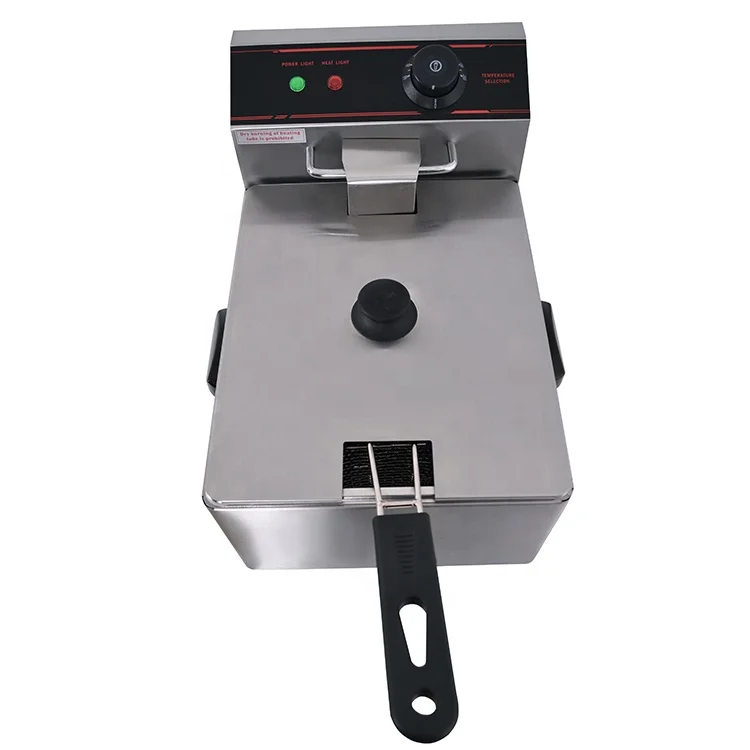 Smokeless deep fryer for potato twister deep fryer single basket gas deep fryer