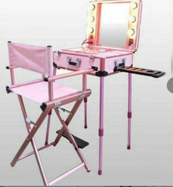 Сверхширокий стул для режиссера премиум-класса с черной рамкой из холста, стул для режиссера для макияжа из алюминия/массива дерева