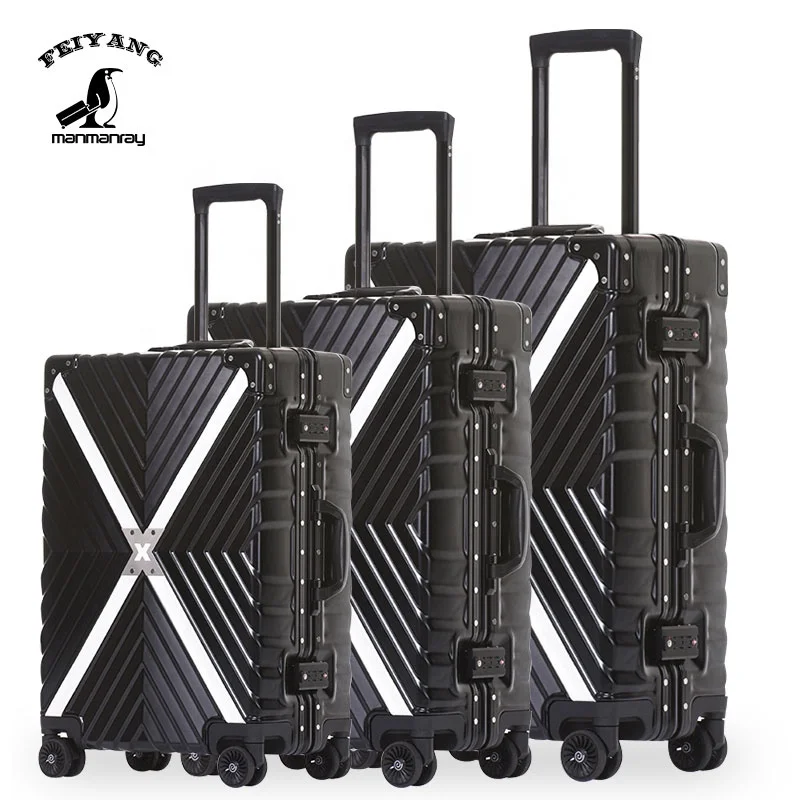 Fashionable colorful luggage bags with aluminum alloy frame china supplier