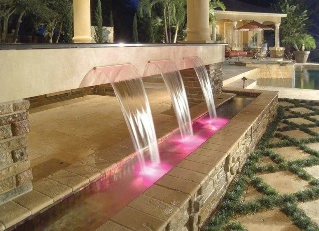 stainless steel swimming pool waterfall cascade indoor artificial waterfall for home decoration