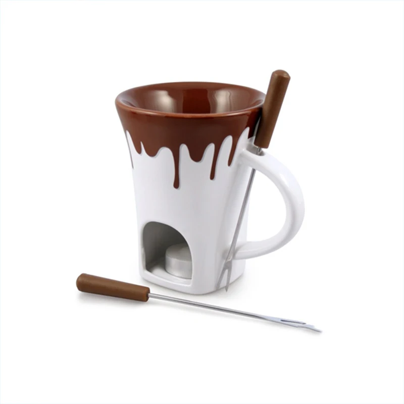 Ceramic With Overflowing Chocolate Warm Fondue Grill