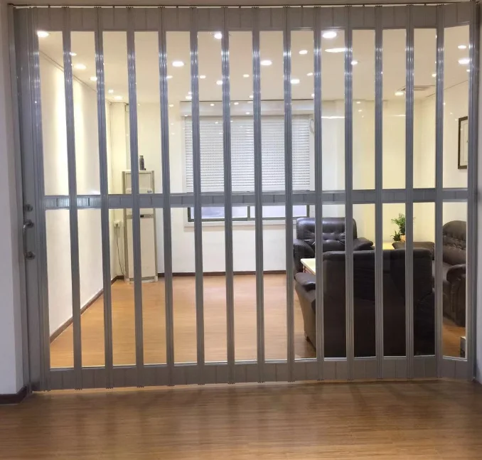 Commercial plastic crystal level transparent folding door