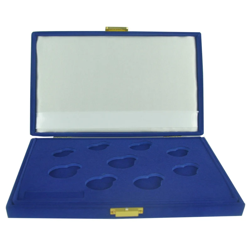 Velvet Coin box With Metal Clamp Fastenenrs and EVA velvet touch book adhesive creative custom logo