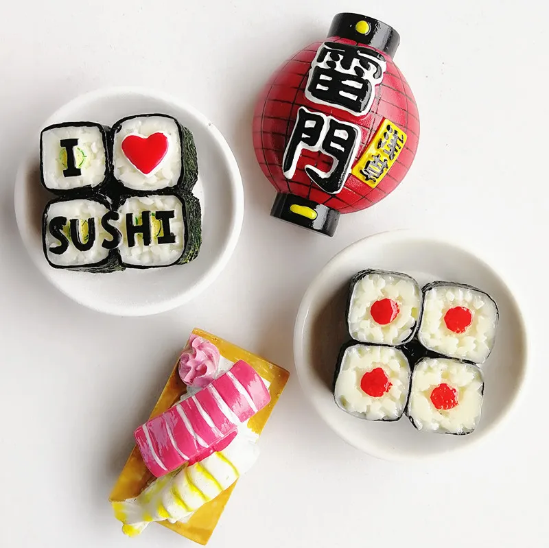 Japanese Sushi Thunder lanterns Creative Tourist Souvenirs Resin Fridge Magnet