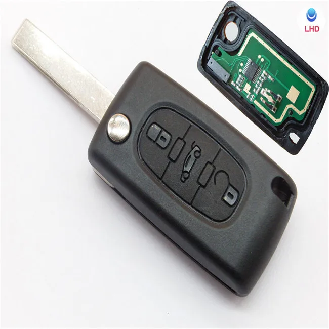3 Buttons Remote Flip Key Folding Car Key light button For PEU 207 307 308 3008 407 433-MHz HU83 Blade ID46 CE0536