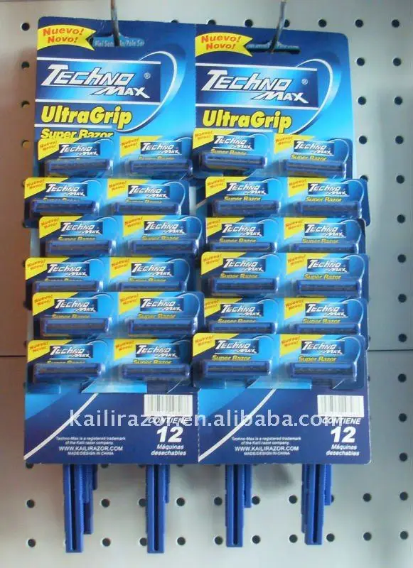 KL-R321L triple blade razor with fixed head high quality rubber handle disposable razor