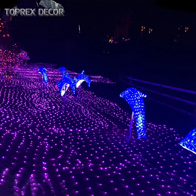 Garden decoration outdoor 3d luce led animal acrylic dolphin motif light