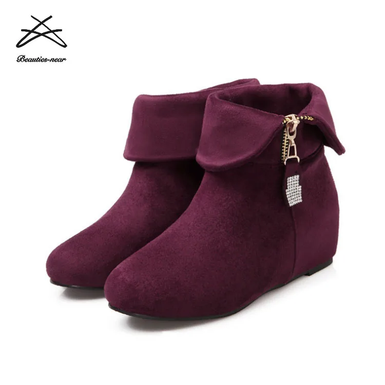 2018 new autumn winter boots thick padded keep warm casual shoes waterproof high heel women boots snow boots