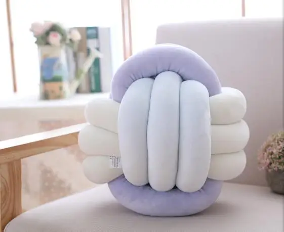 Плетеная пряжа вязаный красочный узел мяч плюшевая декоративная подушка-Декор для дома офиса дивана