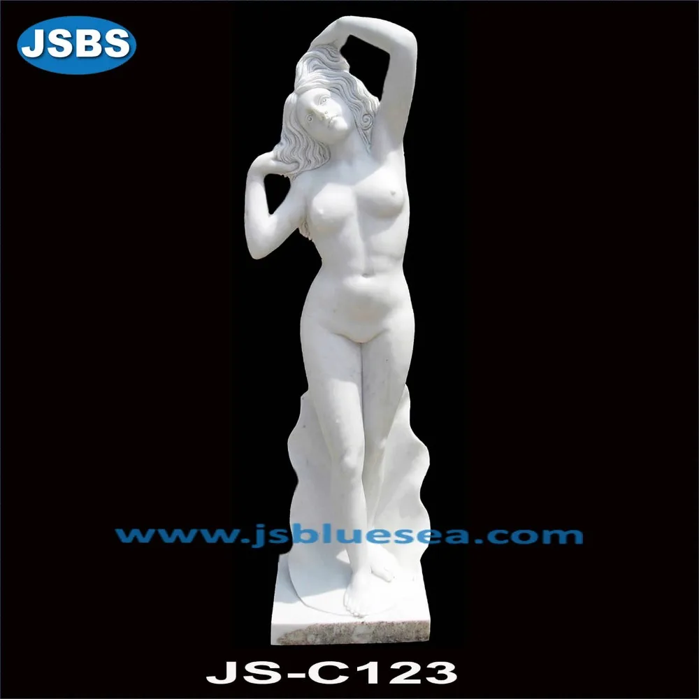 China Manufacture Carved White Marble Naked Sex Girl Statue