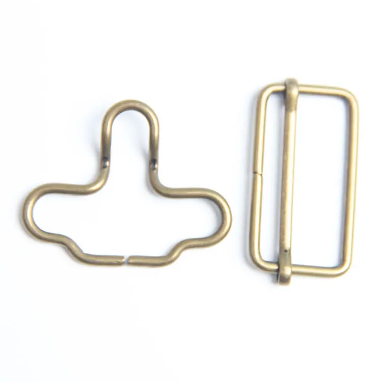 35mm width metal suspender buckle and slider for jeans 	metal buckles for shoes