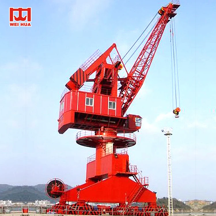 Portal or pedestal jib cranes portal supporting mobile rail mounted harbour jetty portal crane