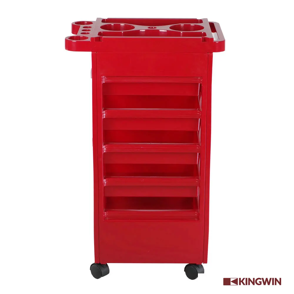 beauty hairdressing Red plastic bestselling cheap rolling Salon Trolley