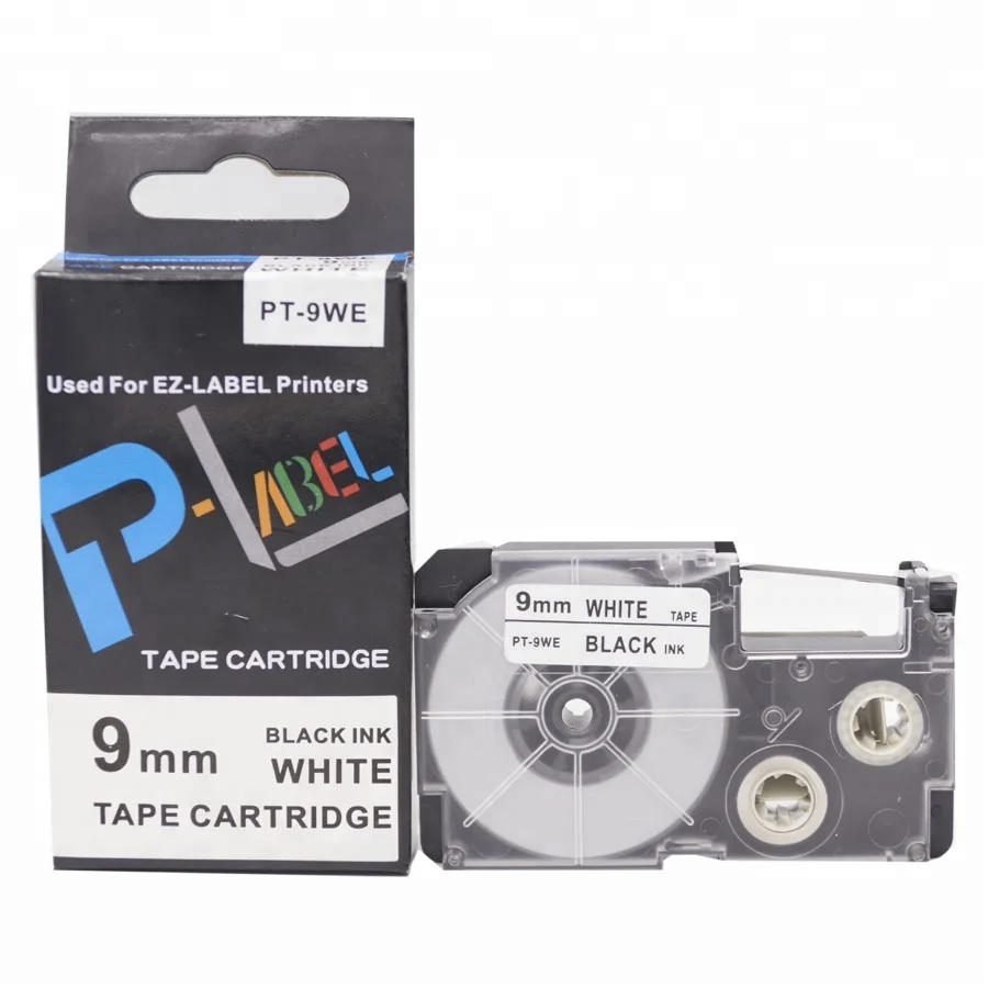 PUTY 9mm Black on White EZ Label Tape Cartridge XR 9WE compatible ink cartridge (60756449724)