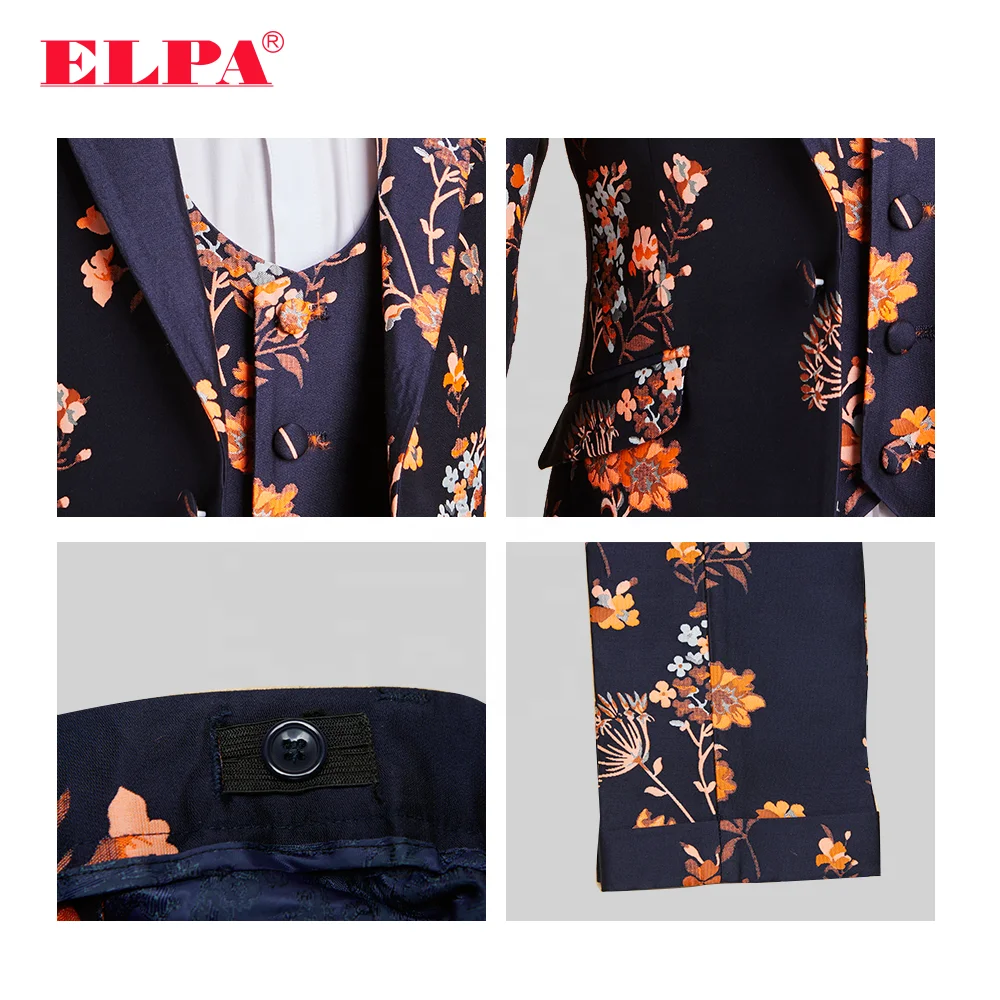 ELPA handsome 3 piece Jacquard kids formal party dress suits boys clothing set
