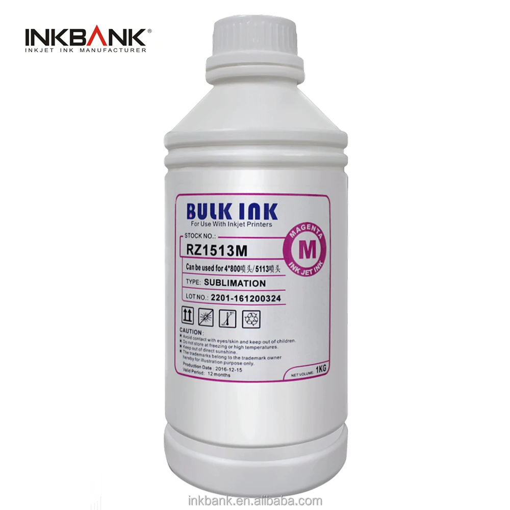 INKBANK fluorescent ink with Magenta and yellow colors , for sublimation printer DX5 DX7 DX6