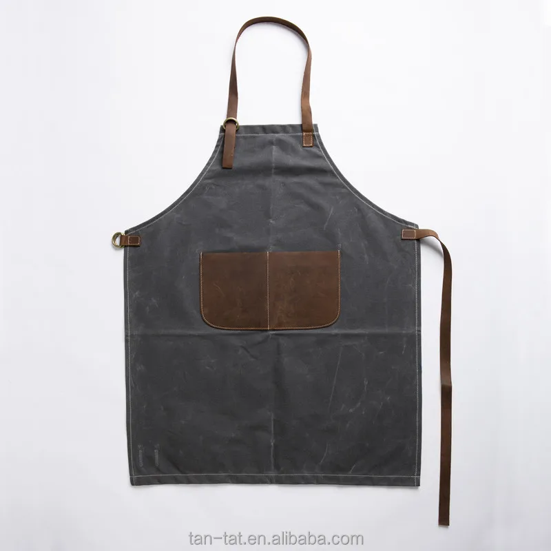 Vintage Waxed Canvas Leather Work Cooking Aprons