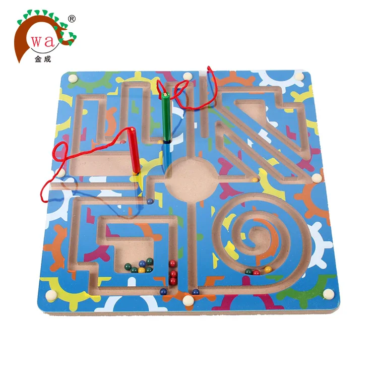 Children Wooden Intellectural Development Maze Toys with Magnetic Pen Good for Parent-Child Interaction