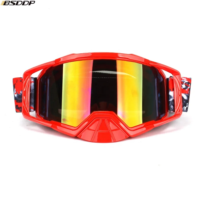 
Motor Motorcycle Ski Goggles Layers Anti UV Motocross Off-Road helmet Mask Glasses Bike Skiing Lens men women Black White Red 