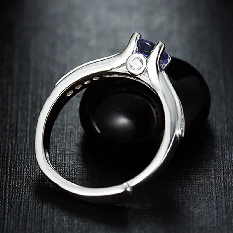 Fashion natural gemstone jewelry sterling silver 925  tanzanite finger  rings for women