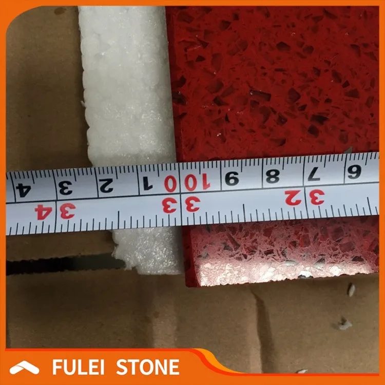 Wholesale Composite Red Sparkle Quartz Stone Countertop Price India