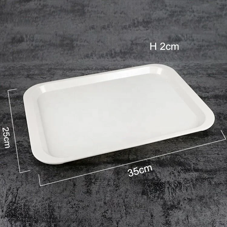 100% melamine white plastic food serving tray sets