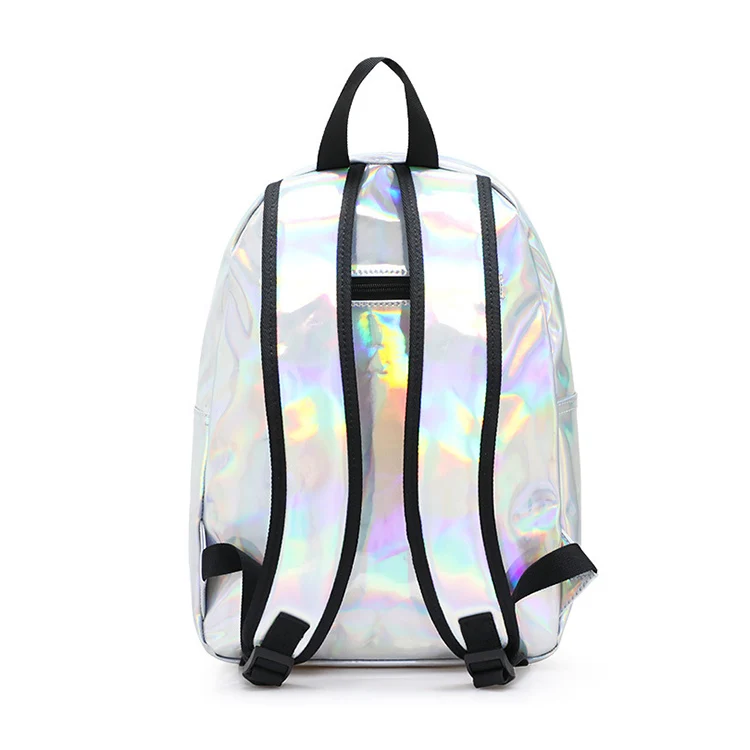 Fashion laser luminous holographic school bag teens magic backpack bag for girls