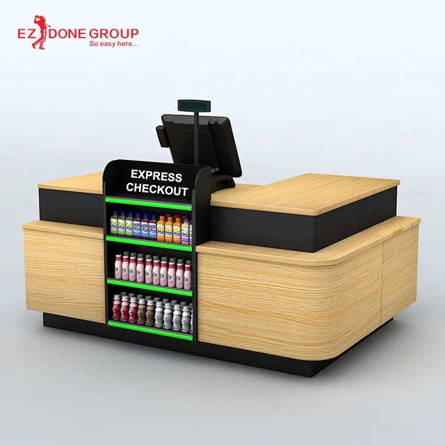 
hot design luxury shopping mall supermarket cash cashier checkout counter 