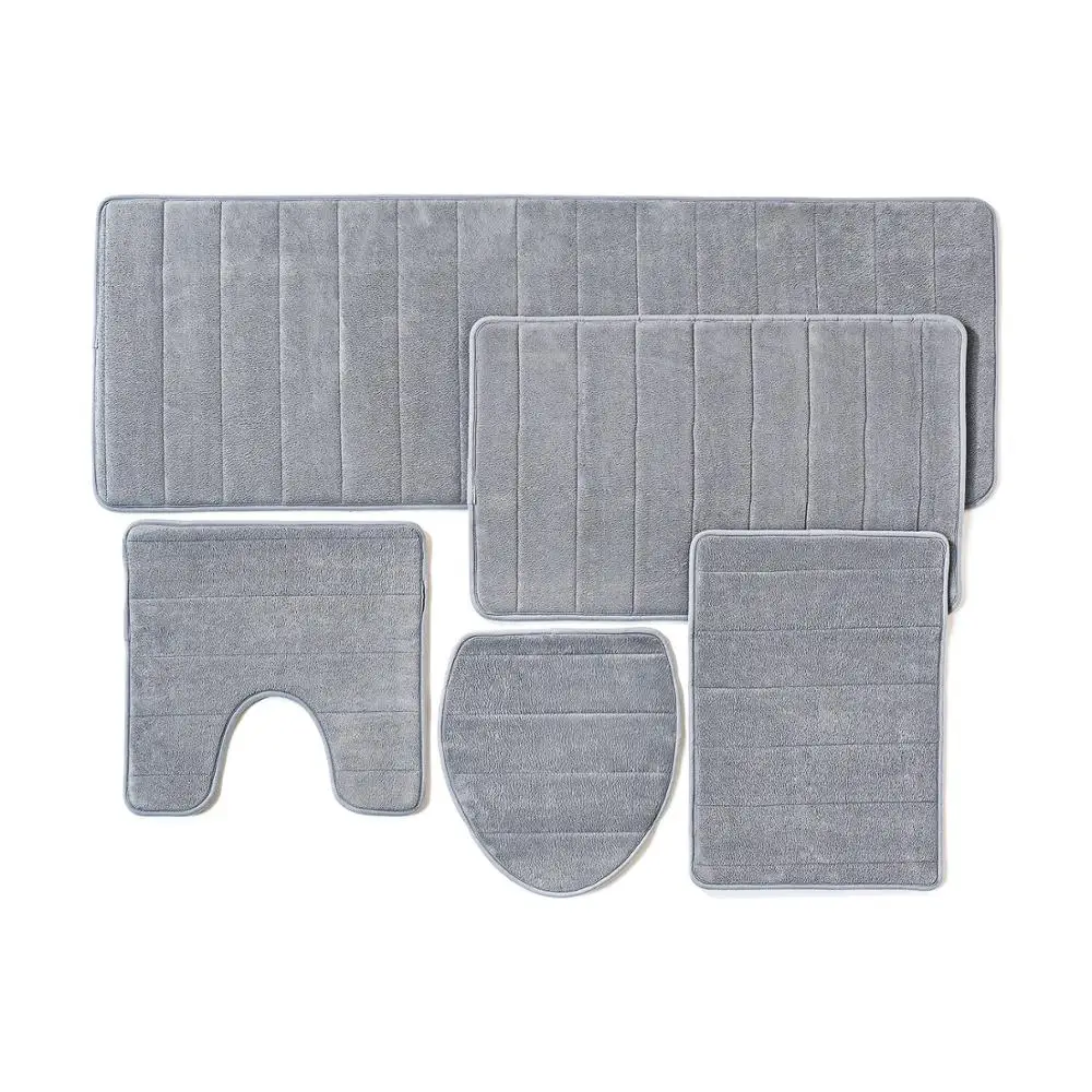 Wholesale Custom Memory Foam Rug 5 pieces bath mat set