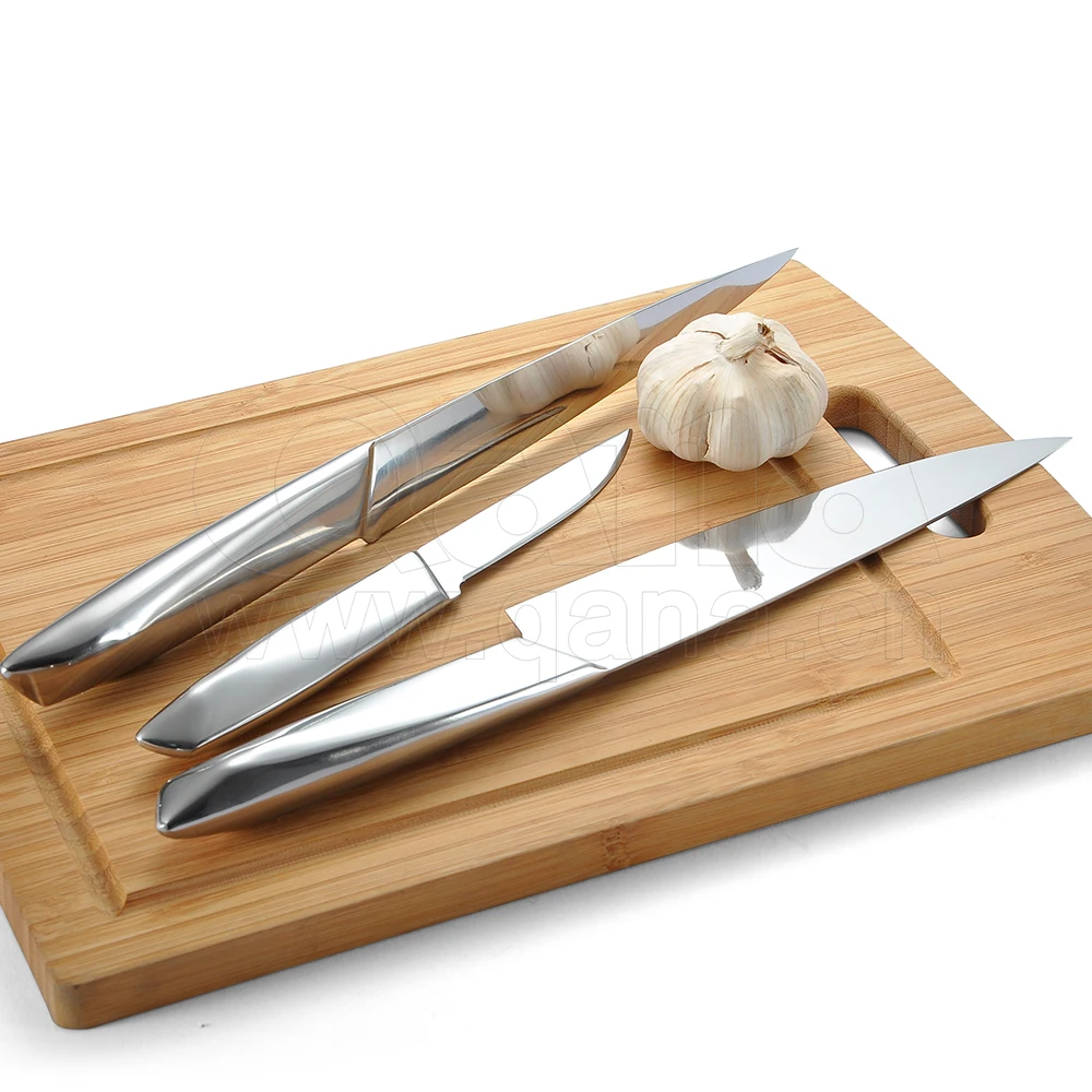 QANA Factory Wholesale OEM  6 pcs Zwillings Stainless Steel Knife Set with wooden Block kitchen damascus chef steel knife