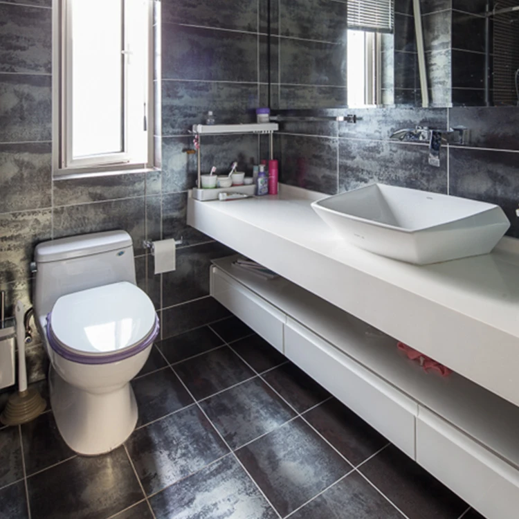 Multifunctional European Style Vanity Counter Wash Basin Wooden Modern Pvc Bathroom Cabinet