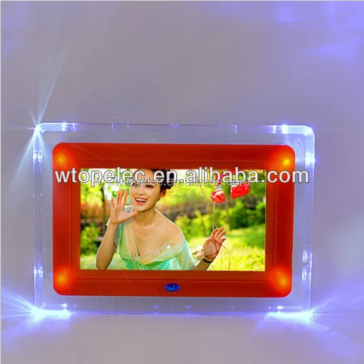 small size high resolution 7 inch LED digital photo frame digital wedding album