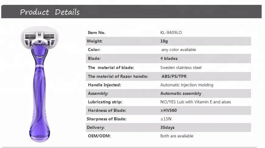 New four blade women razors system online razor