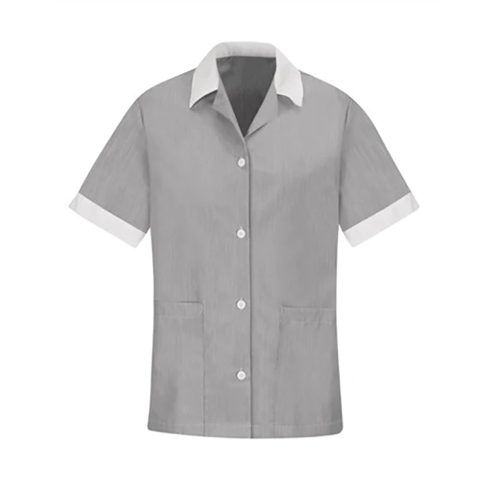 Half Sleeves Ladies Customized Hotel Housekeeping Uniform