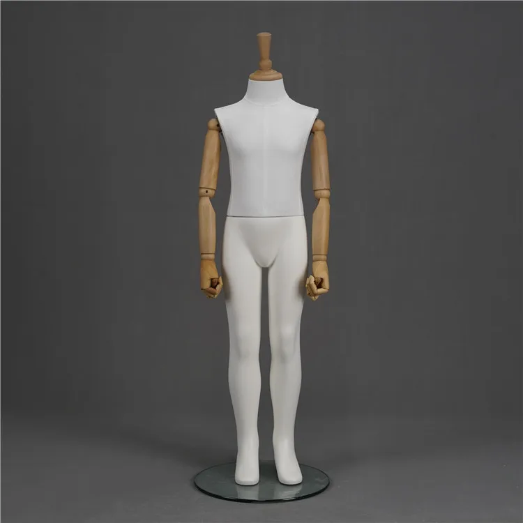 2019 New Arrival Product Fabric No Head Child Mannequin With Wooden Arms