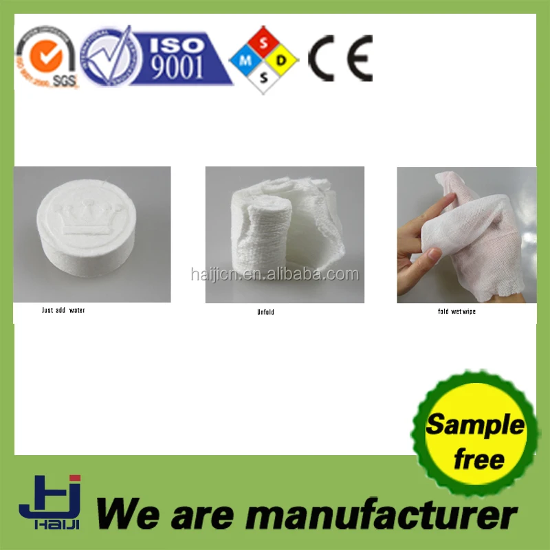 whole sale 100%biodegradable  compressed magic coin tissue  ,   magic napkin,  compressed magic coin towel