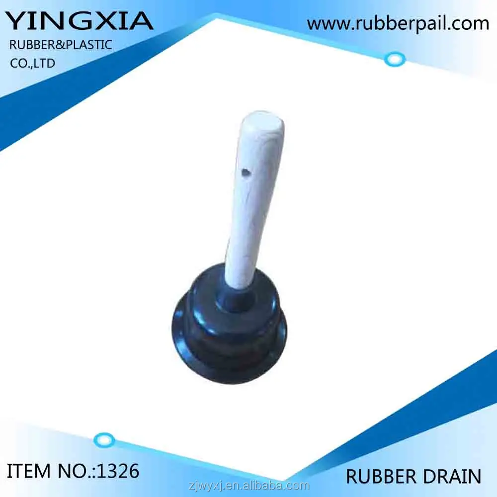rubber toilet plunger with wood handle