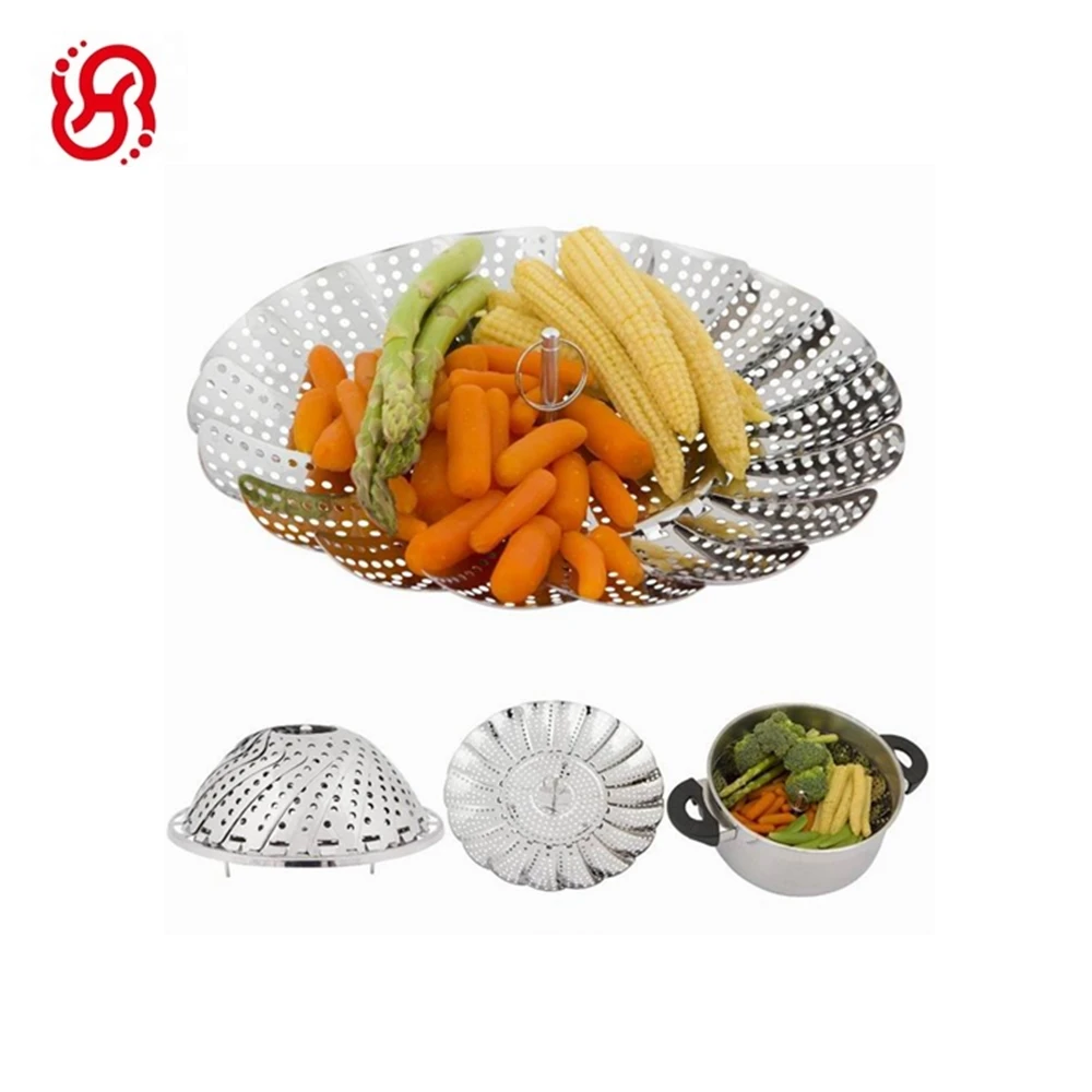 Portable Foldable Stainless Steel Food Vegetable Steamer basket
