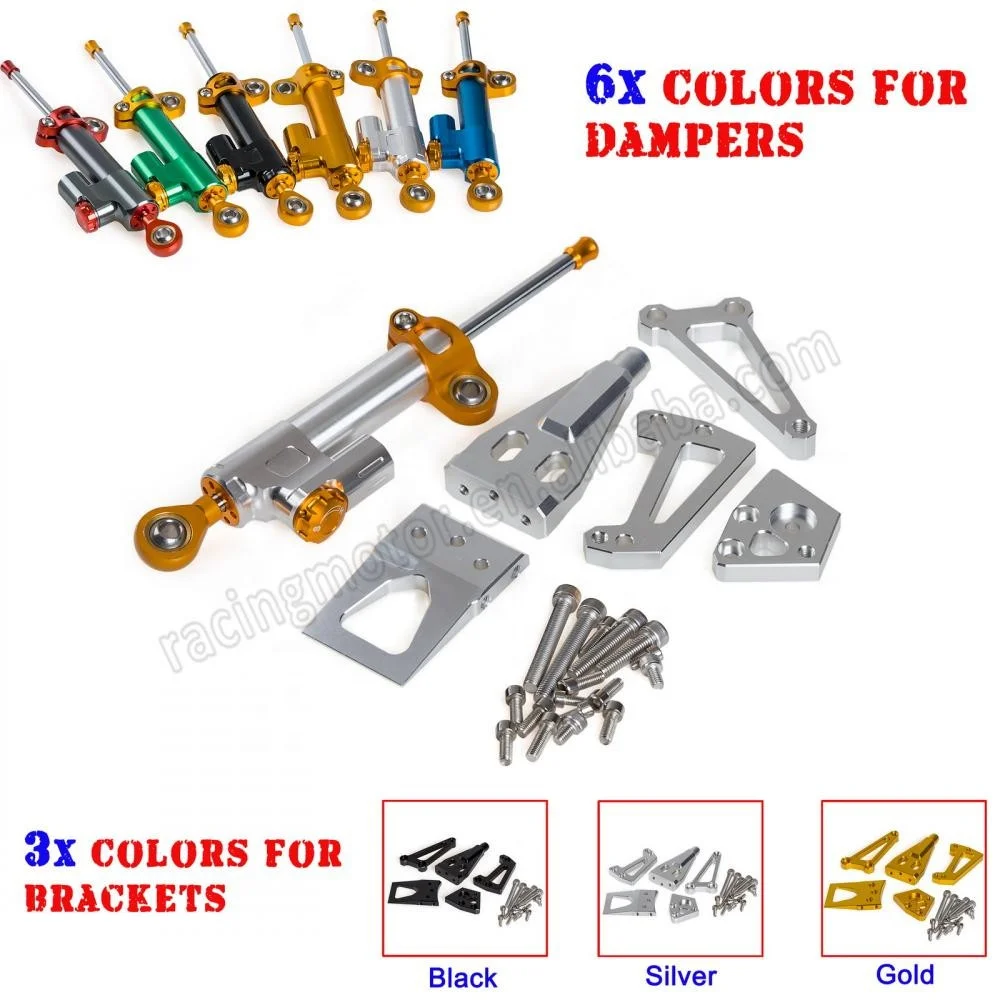 CNC Steering Damper & Bracket Mounting For Kawasaki Ninja 650R ER-6F/N 09-11