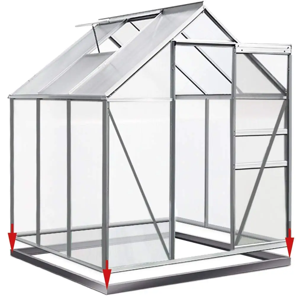 Aluminum Garden Greenhouse 190x190cm With Steel Base