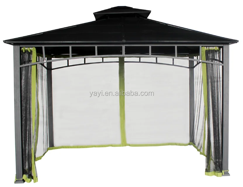 Weather-Resistant Pergola Aluminum Gazebo For Outdoor Garden Backyard Use with 4 curtains
