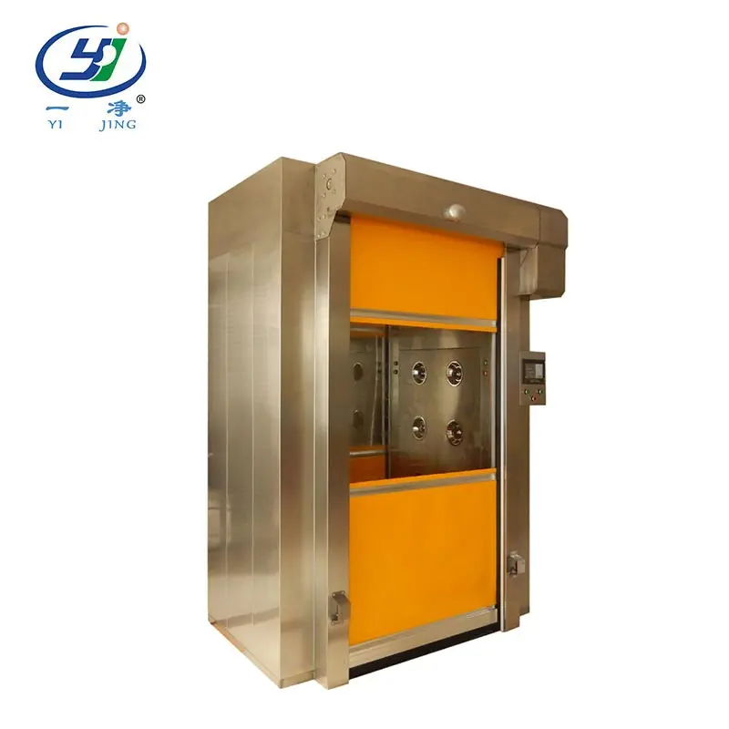 Full stainless steel rolling door cargo air shower for cleanroom project