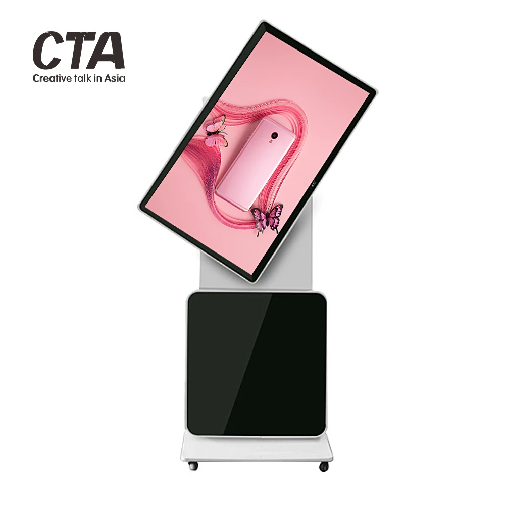 55 inch kiosk advertising touch screen digital signage portable
