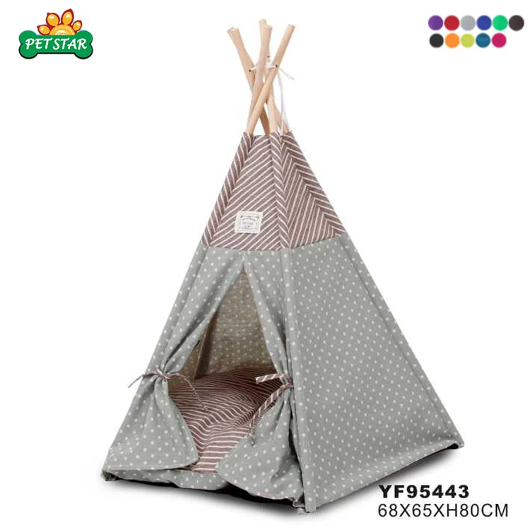Five sticks Soft cat pet dog tent, dog teepee