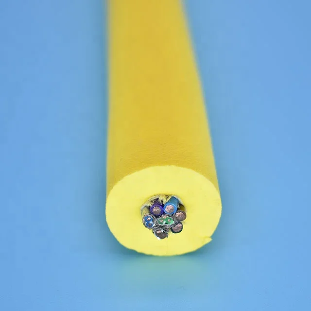 Rov tether flexible underwater umbilical cable 4 cores with 3 twisted pair rov drones cable