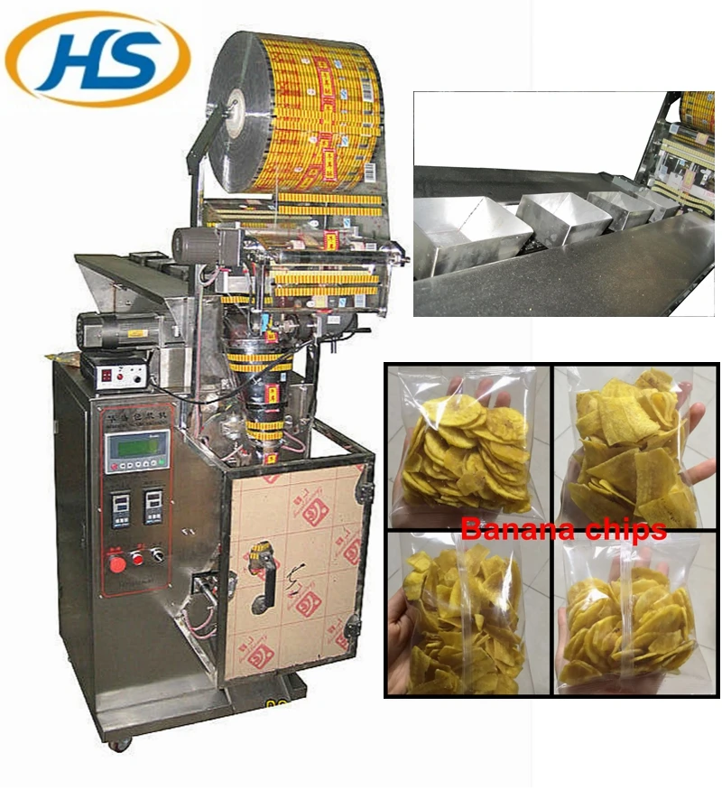 HS100WB small business manual feeding chips pouch packing machine