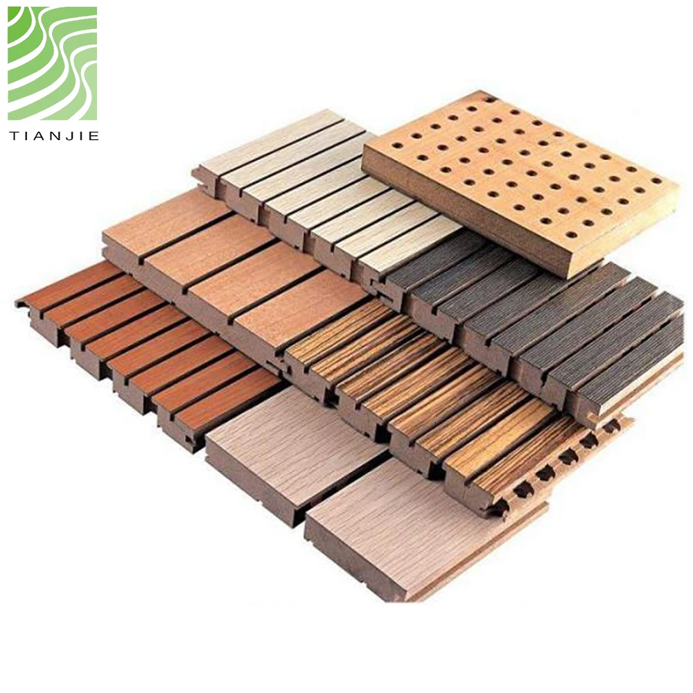 
Tianjie Acoustic panels Factory Gymnasium mdf grooved bamboo acoustic panels 